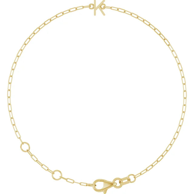 14K Initial Chain Bracelet