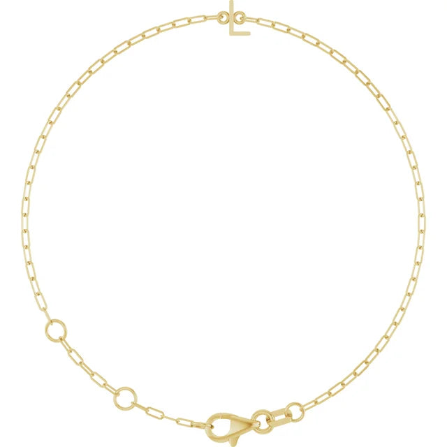 14K Initial Chain Bracelet