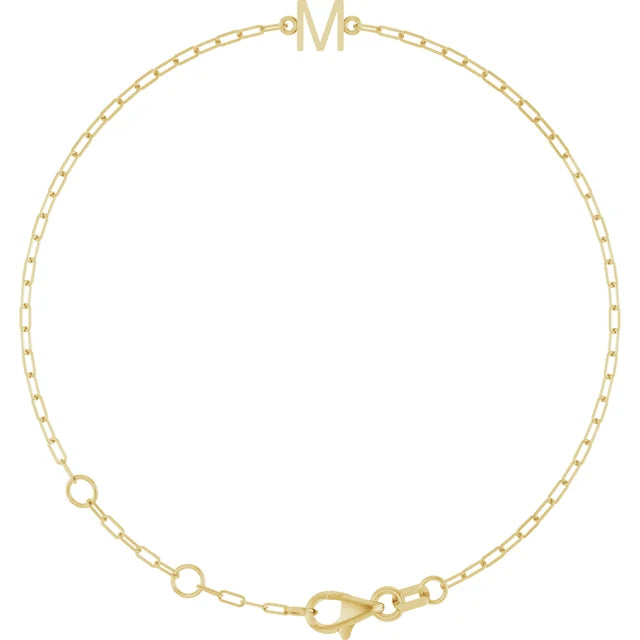 14K Initial Chain Bracelet