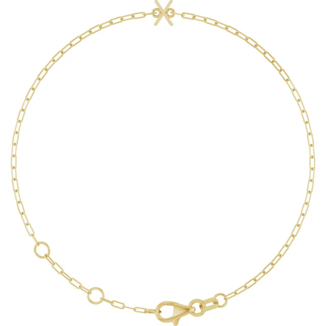 14K Initial Chain Bracelet