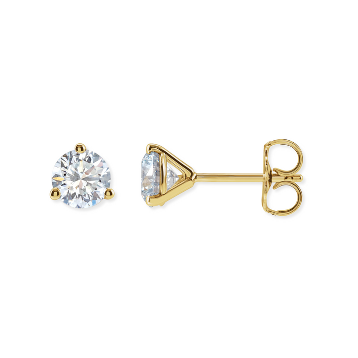 14K Lab Grown Diamond 3-Prong Martini Studs-Embark Fine Jewelry