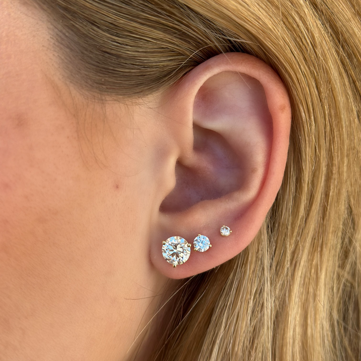 14K Lab Grown Diamond 3-Prong Martini Studs-Embark Fine Jewelry