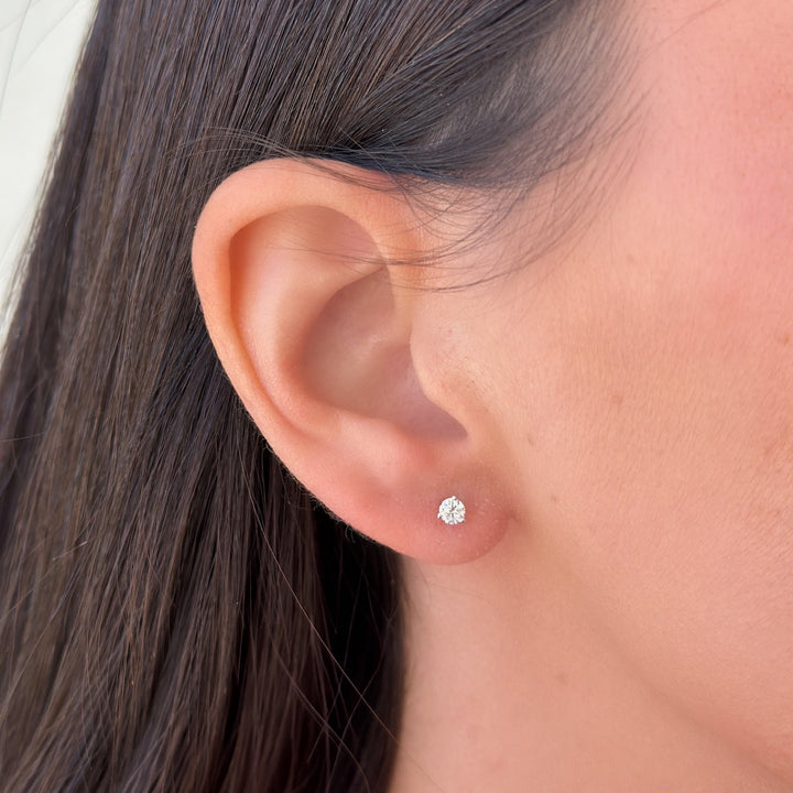 14K Lab Grown Diamond 3-Prong Martini Studs