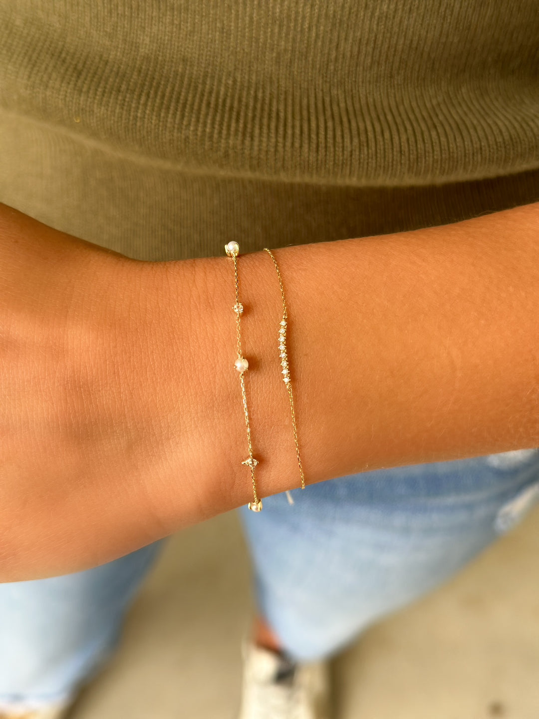 14K Lab Grown Diamond Bar Bracelet
