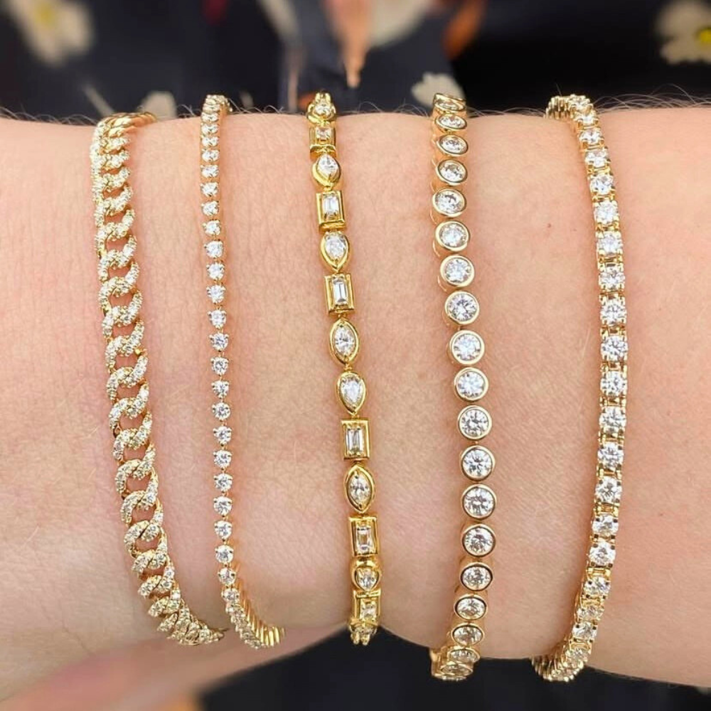 14K Lab Grown Diamond Bezel Line Bracelet