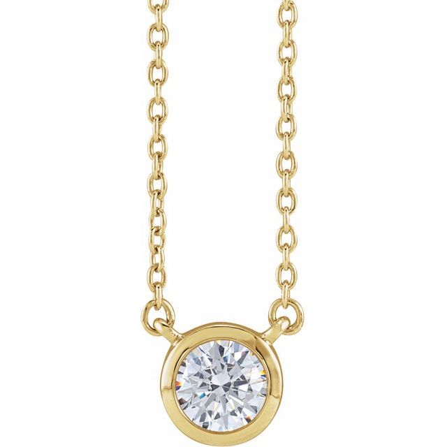 14K Lab Grown Diamond Bezel-Set Necklace-Embark Fine Jewelry