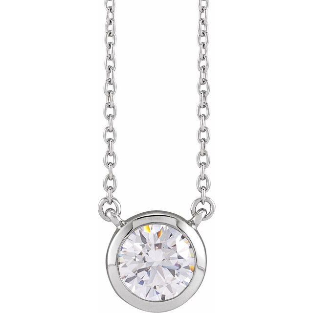 14K Lab Grown Diamond Bezel-Set Necklace
