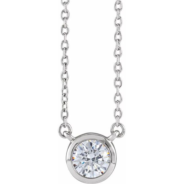 14K Lab Grown Diamond Bezel-Set Necklace