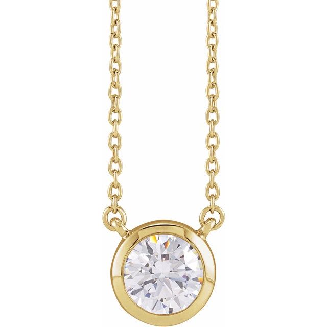 14K Lab Grown Diamond Bezel-Set Necklace