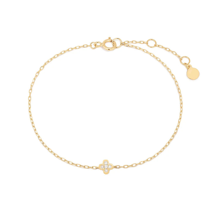 14K Lab Grown Diamond Clover Bracelet