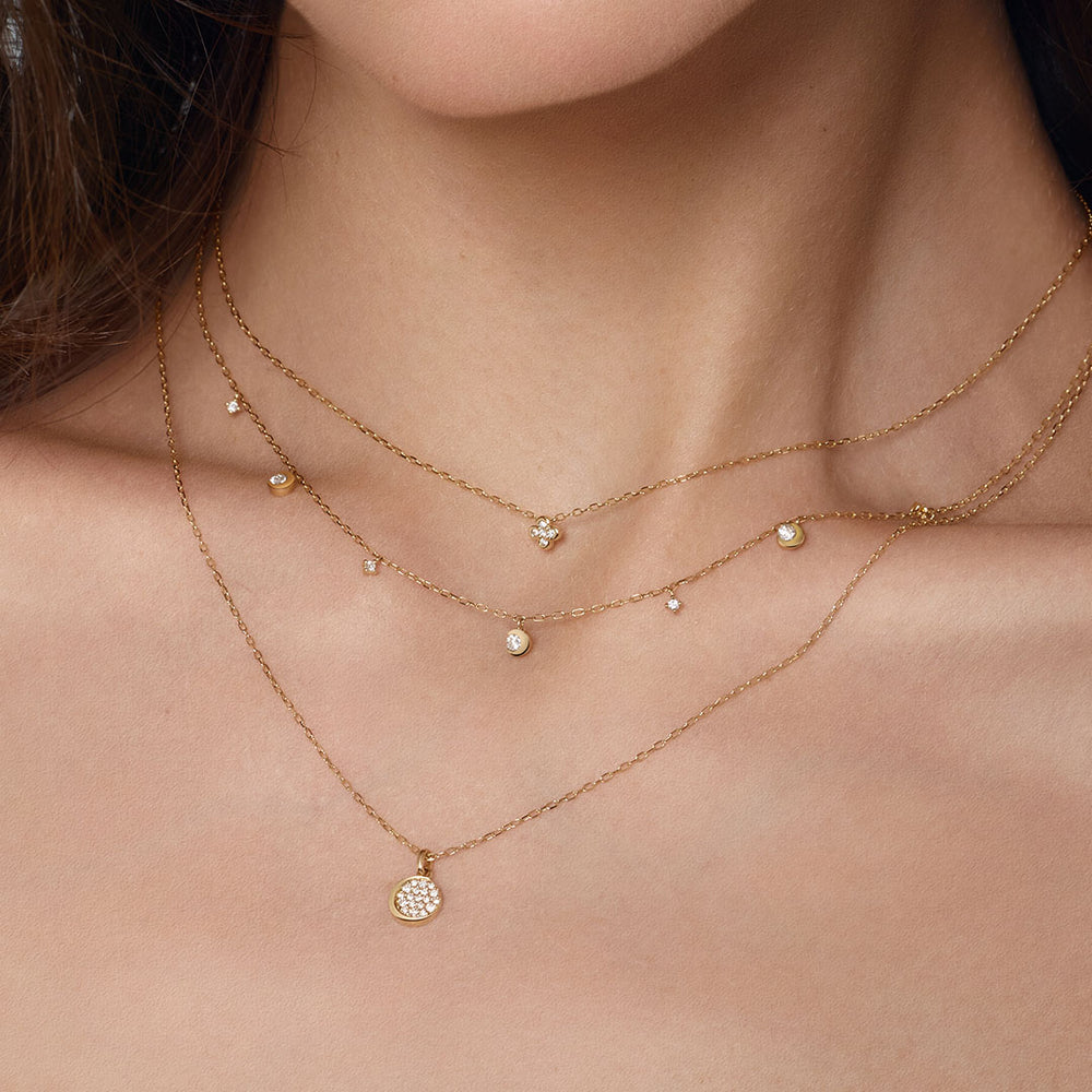 14K Lab Grown Diamond Clover Necklace-Embark Fine Jewelry