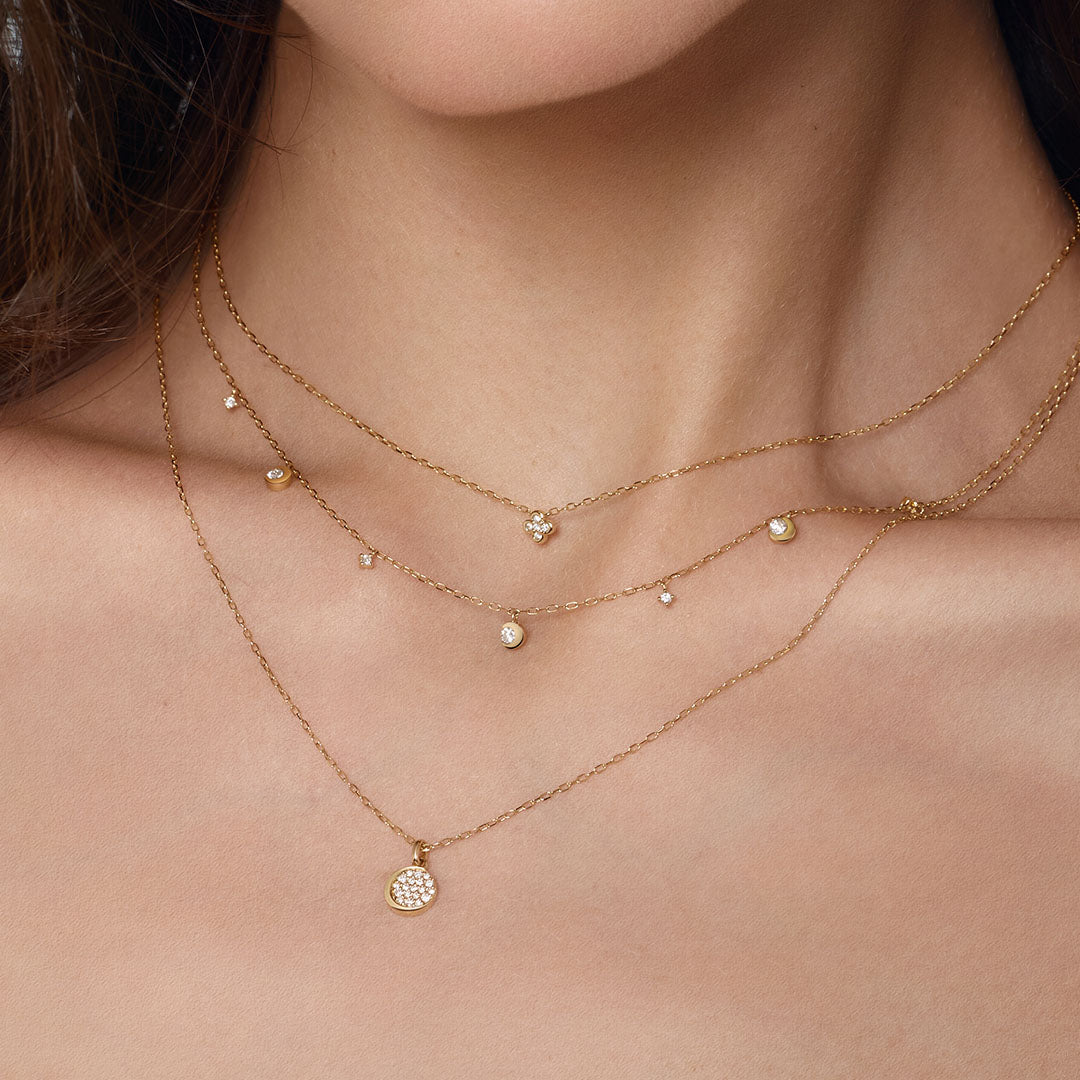 14K Lab Grown Diamond Clover Necklace
