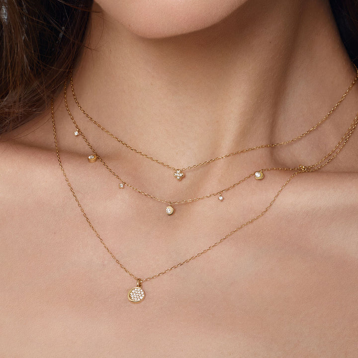 14K Lab Grown Diamond Clover Necklace