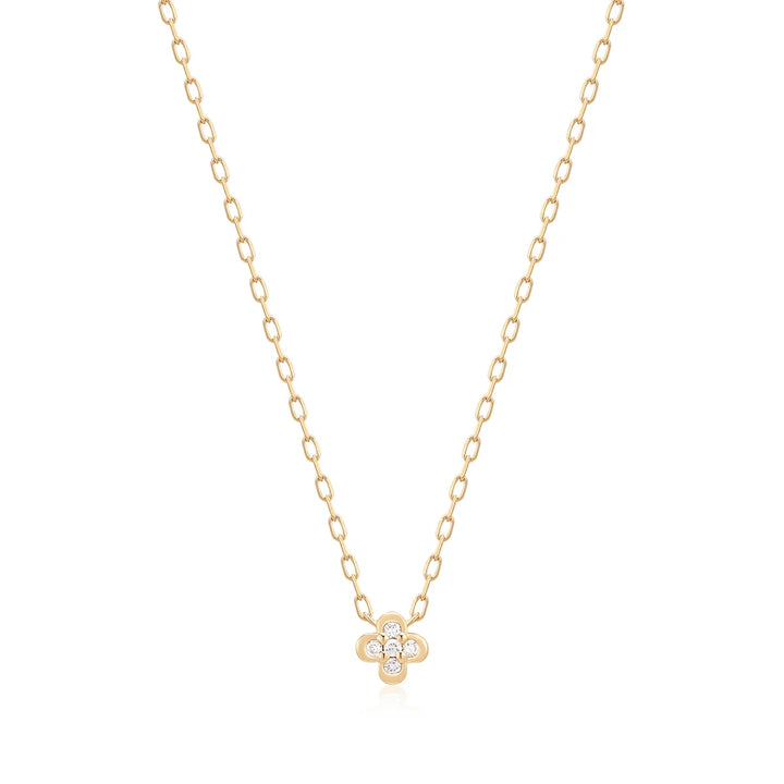 14K Lab Grown Diamond Clover Necklace