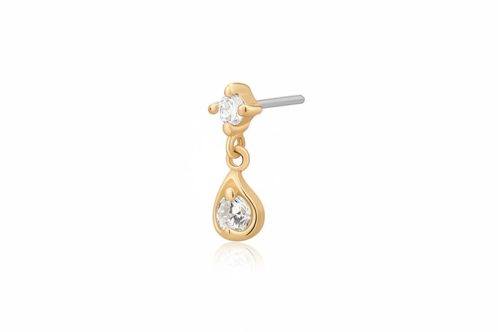 14K Lab Grown Diamond Dangle Flat Back Stud