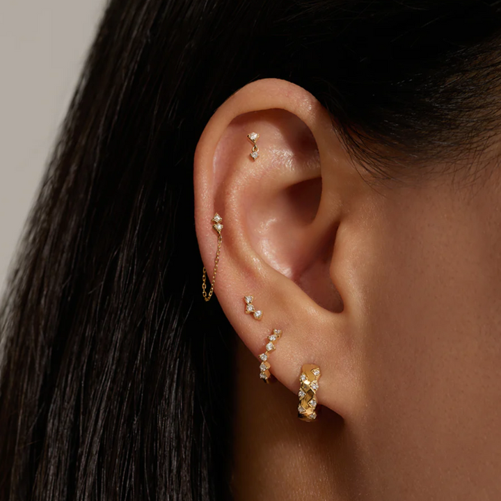 14K Lab Grown Diamond Drop Stud