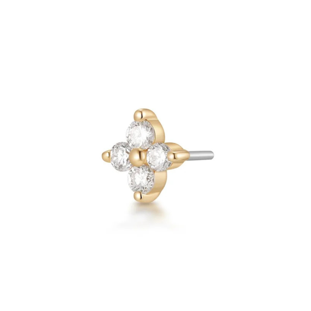 14K Lab Grown Diamond Flower Flat Back Stud-Embark Fine Jewelry