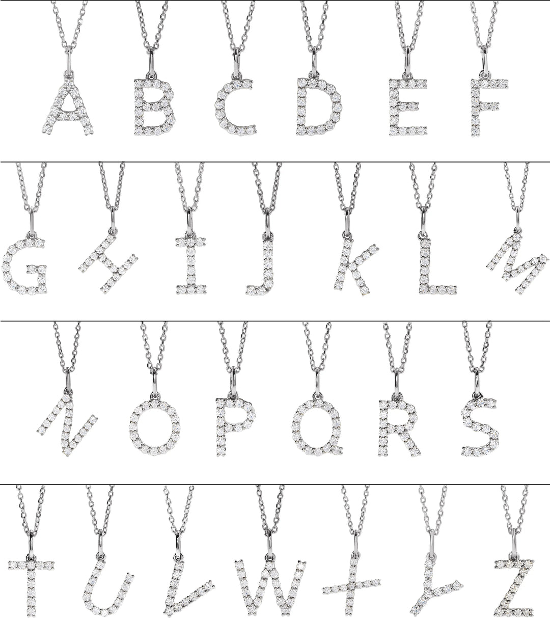 14K Lab Grown Diamond Initial Necklace