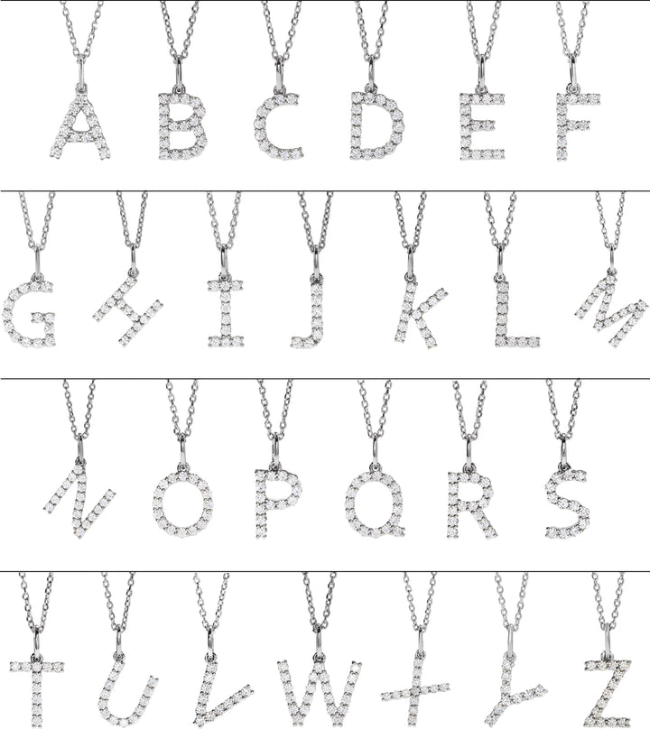 14K Lab Grown Diamond Initial Necklace
