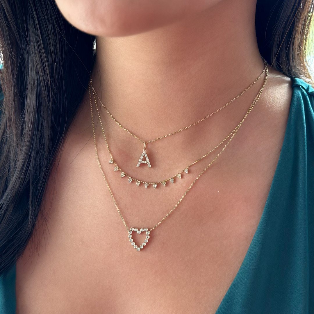 14K Lab Grown Diamond Initial Necklace