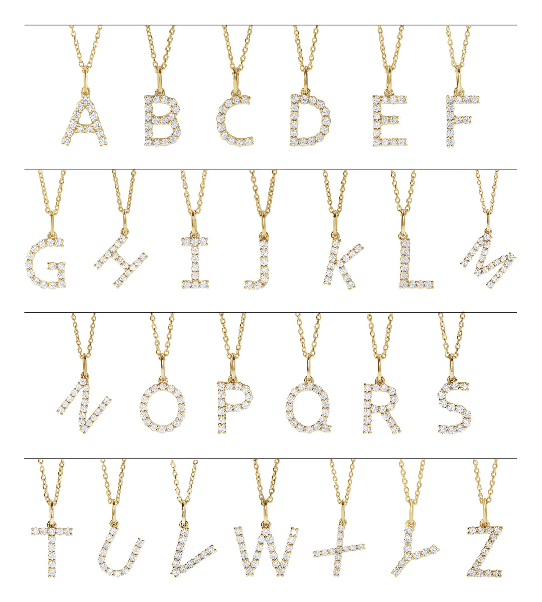 14K Lab Grown Diamond Initial Necklace