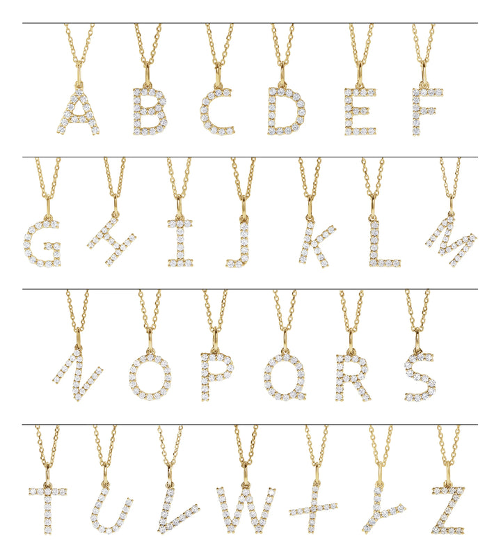 14K Lab Grown Diamond Initial Necklace