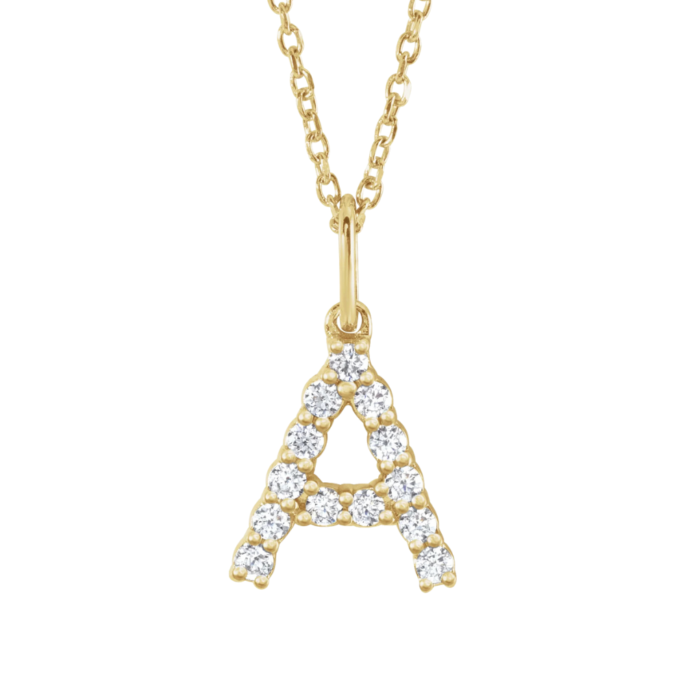 14K Lab Grown Diamond Initial Necklace