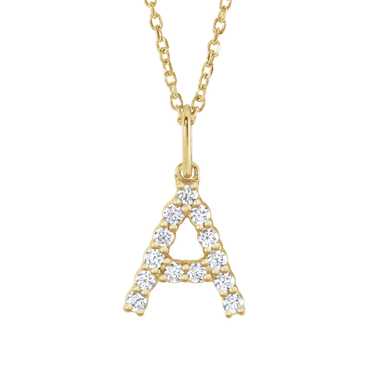 14K Lab Grown Diamond Initial Necklace