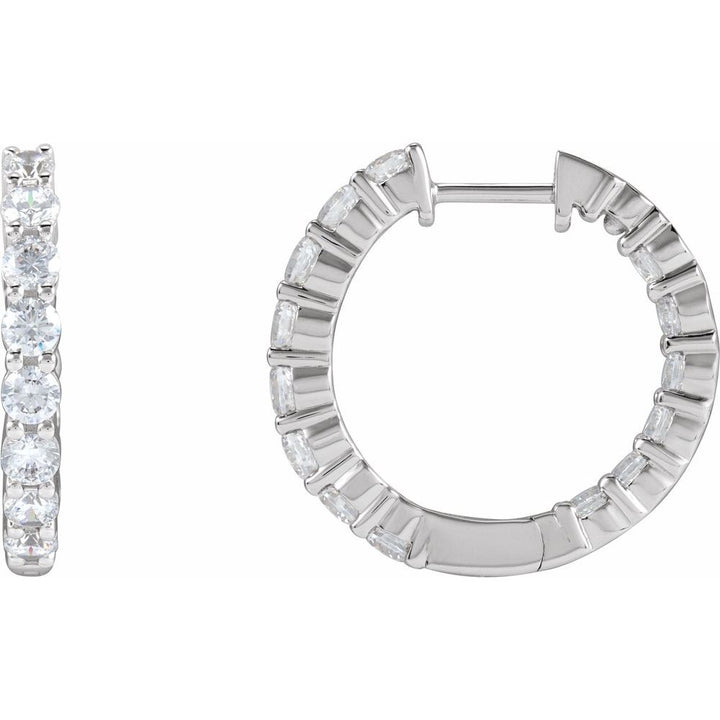 14K Lab Grown Diamond Inside-Outside Hoops