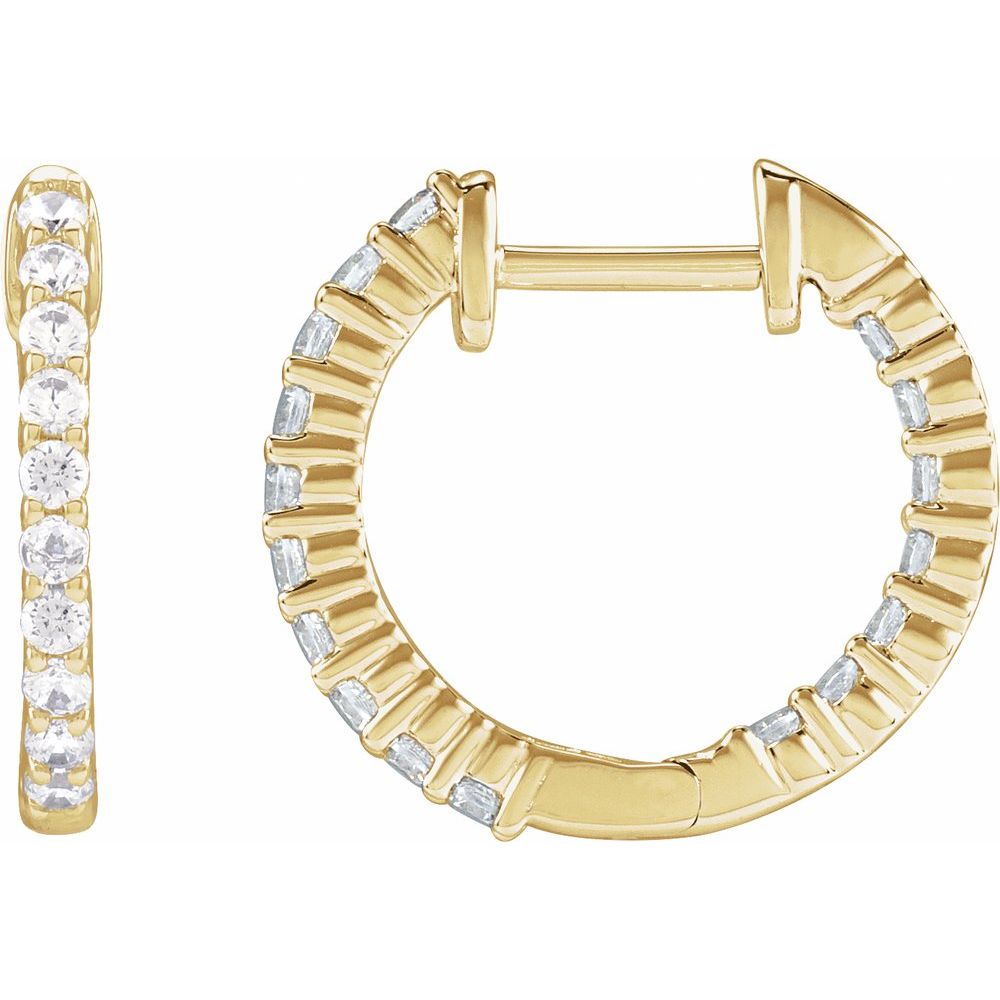 14K Lab Grown Diamond Inside-Outside Hoops