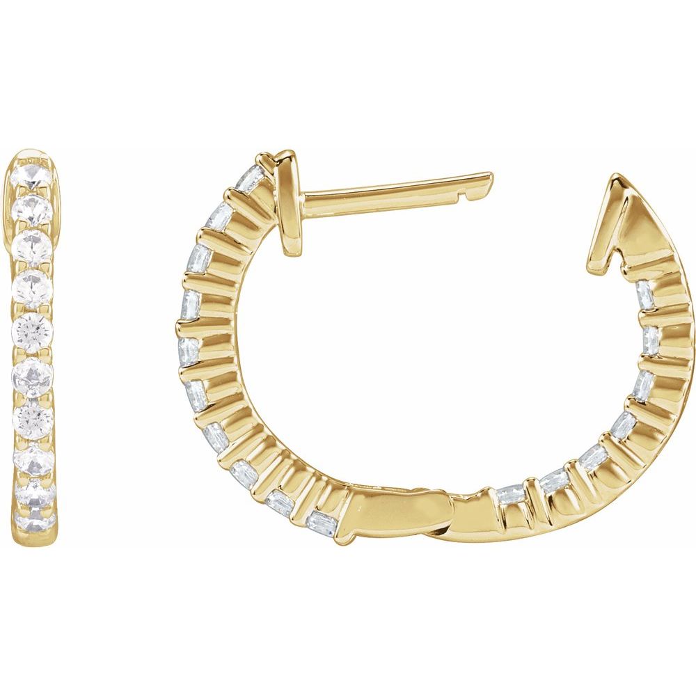 14K Lab Grown Diamond Inside-Outside Hoops