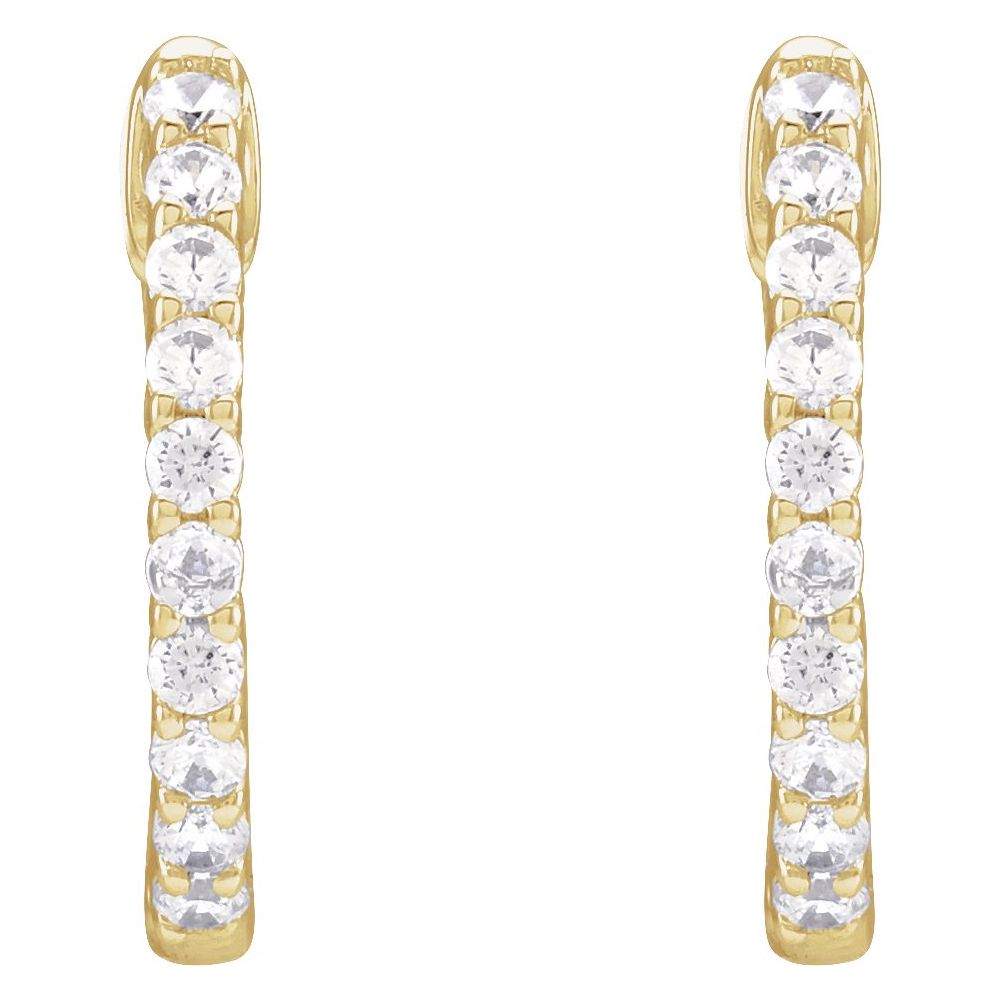 14K Lab Grown Diamond Inside-Outside Hoops