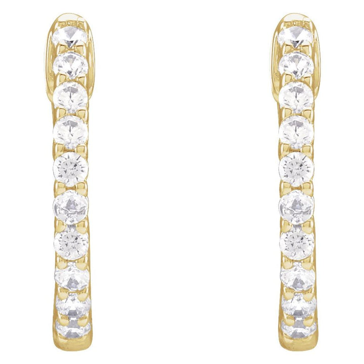 14K Lab Grown Diamond Inside-Outside Hoops
