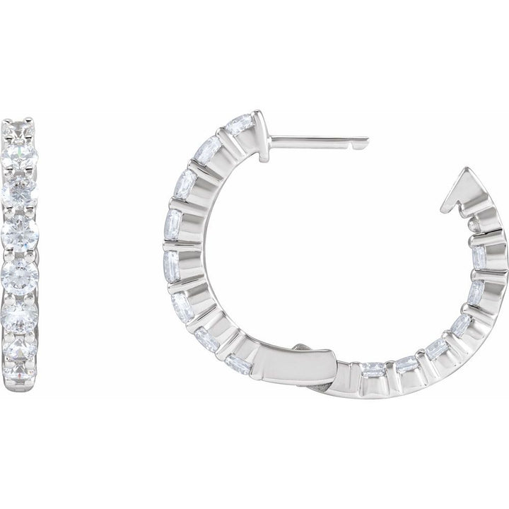 14K Lab Grown Diamond Inside-Outside Hoops