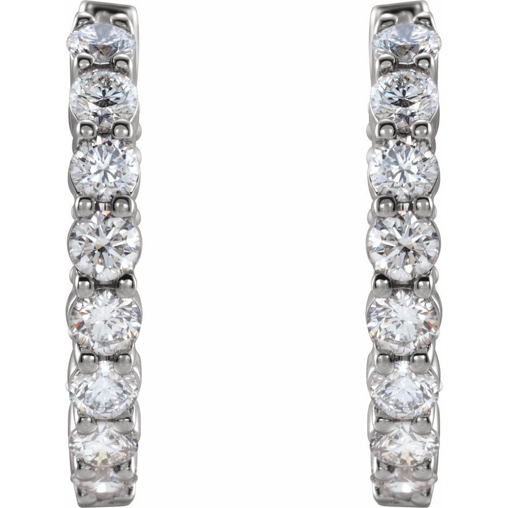 14K Lab Grown Diamond Inside-Outside Hoops