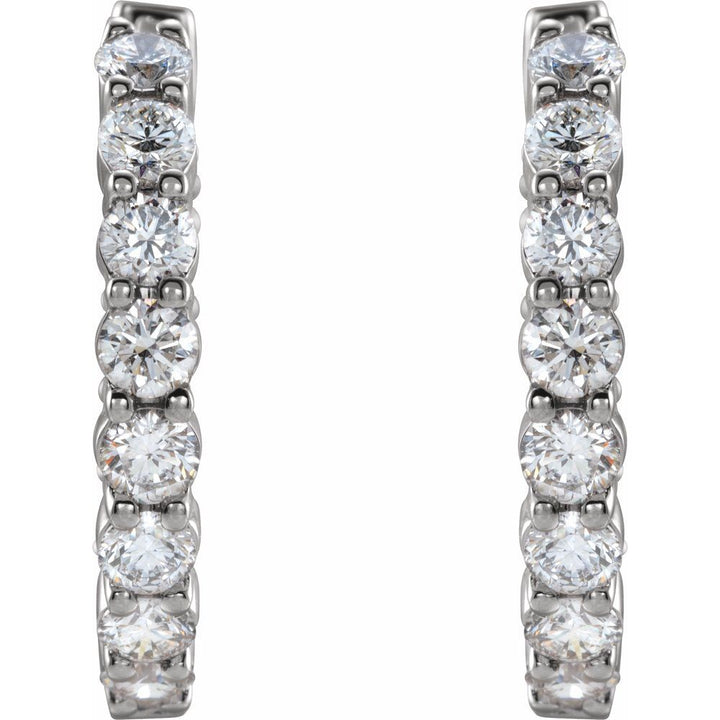 14K Lab Grown Diamond Inside-Outside Hoops