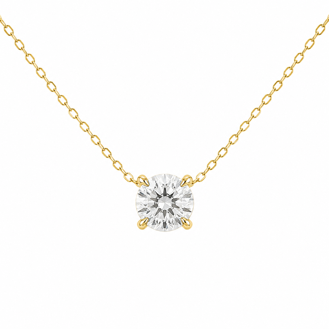 14K Lab Grown Diamond Solitaire Necklace