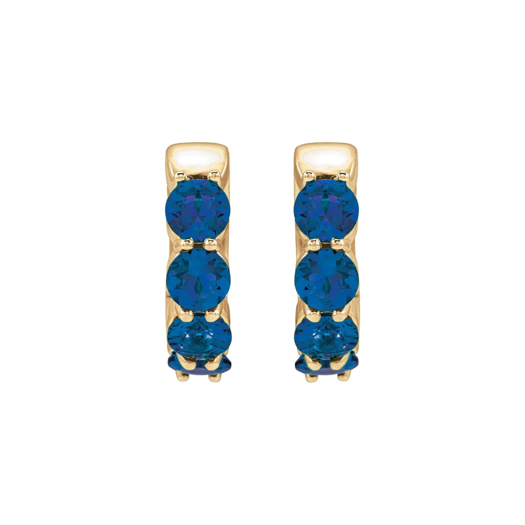 14K Lab Grown Gemstone Huggie Hoops-Embark Fine Jewelry