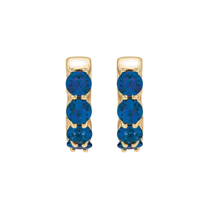 14K Lab Grown Gemstone Huggie Hoops-Embark Fine Jewelry