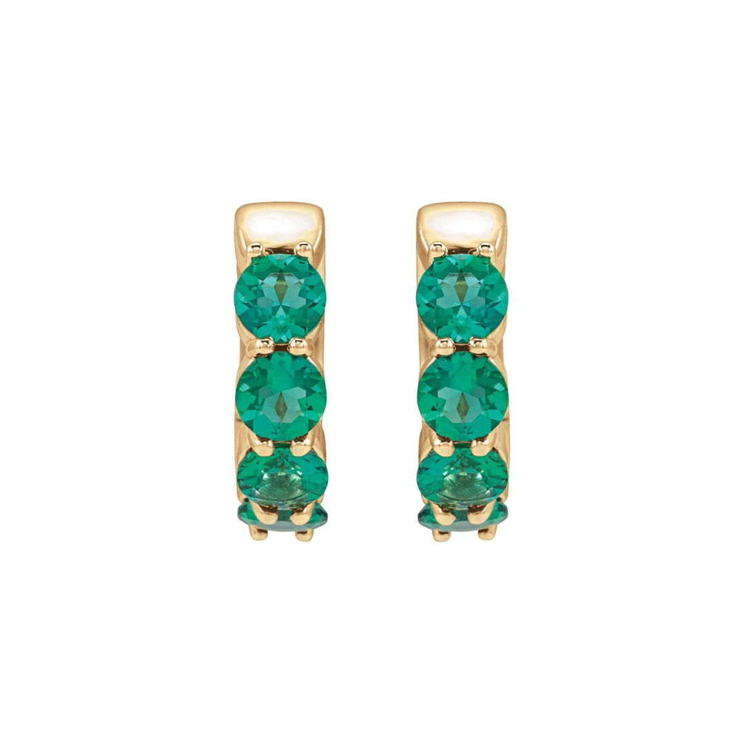 14K Lab Grown Gemstone Huggie Hoops-Embark Fine Jewelry