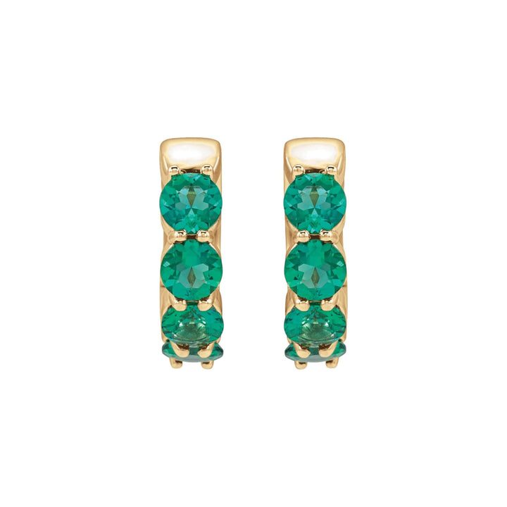 14K Lab Grown Gemstone Huggie Hoops-Embark Fine Jewelry