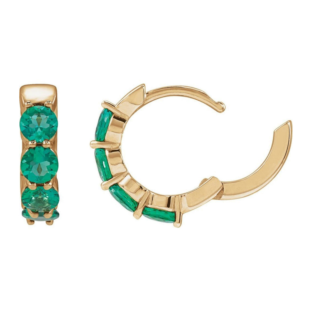 14K Lab Grown Gemstone Huggie Hoops-Embark Fine Jewelry