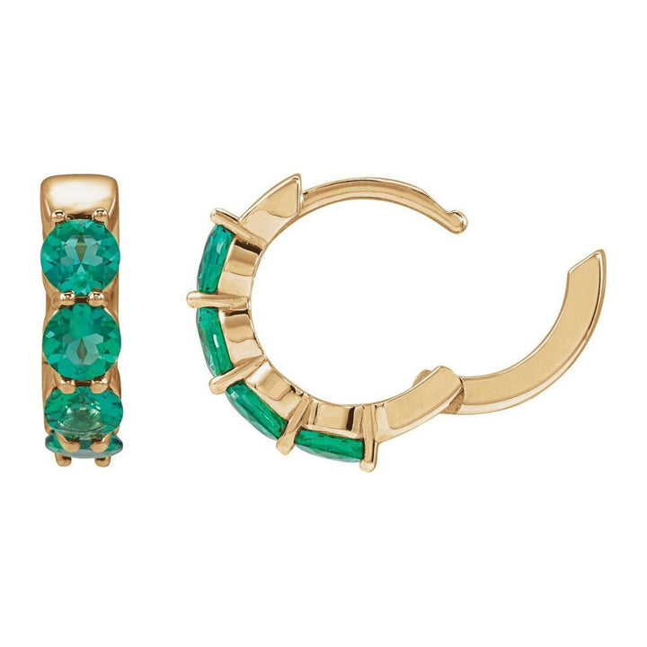 14K Lab Grown Gemstone Huggie Hoops-Embark Fine Jewelry