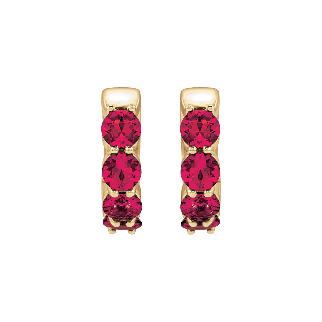 14K Lab Grown Gemstone Huggie Hoops-Embark Fine Jewelry