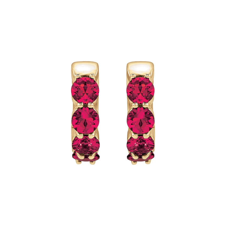 14K Lab Grown Gemstone Huggie Hoops-Embark Fine Jewelry