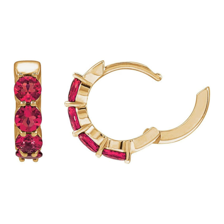 14K Lab Grown Gemstone Huggie Hoops-Embark Fine Jewelry
