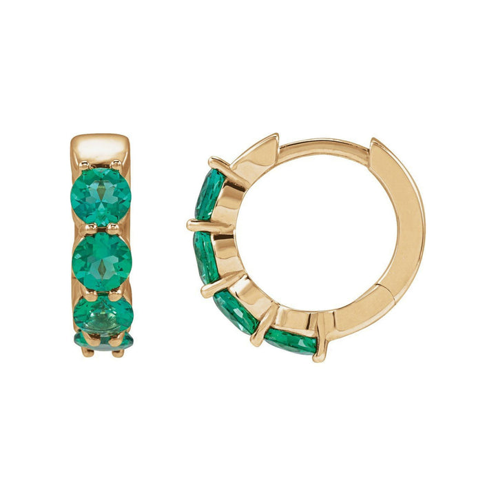 14K Lab Grown Gemstone Huggie Hoops-Embark Fine Jewelry