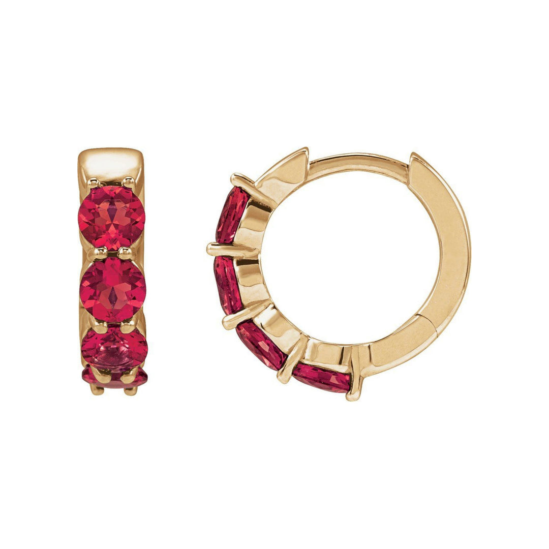 14K Lab Grown Gemstone Huggie Hoops-Embark Fine Jewelry