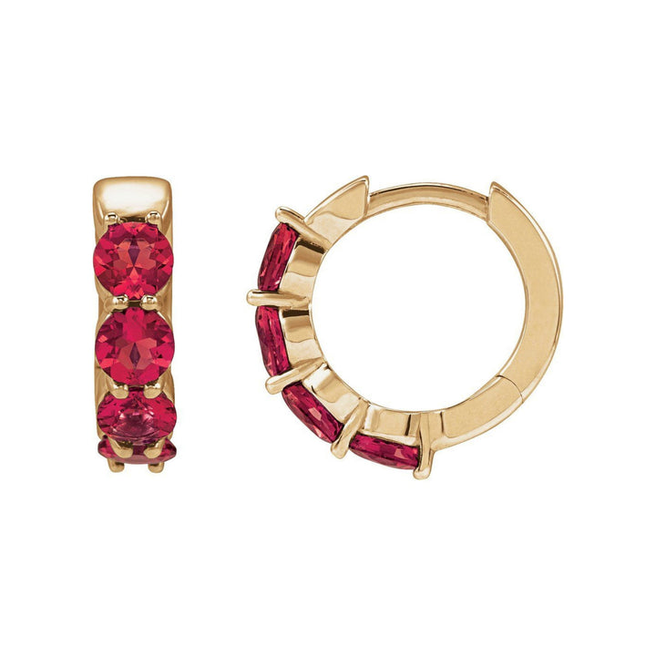 14K Lab Grown Gemstone Huggie Hoops-Embark Fine Jewelry