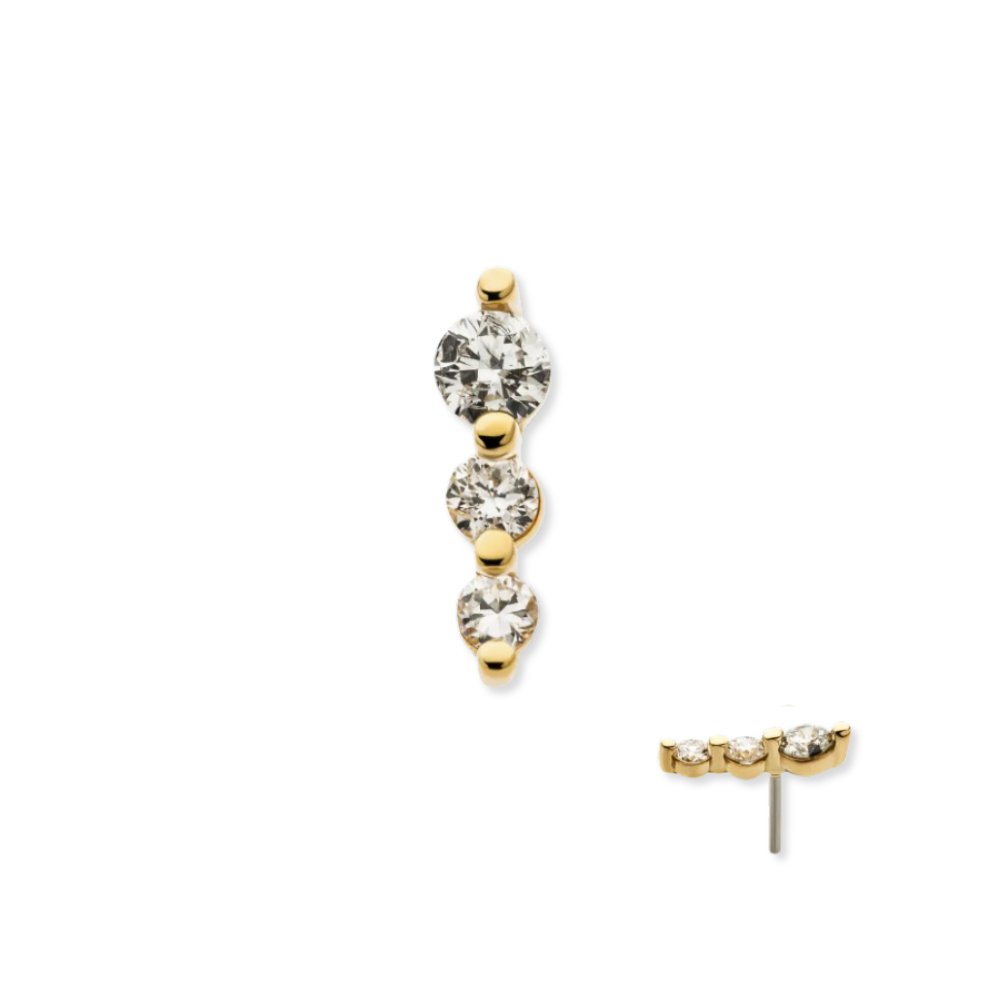 14K Linear Lab Grown Diamond Flat Back Stud-Embark Fine Jewelry